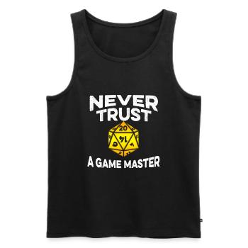 Never Trust a Game Master - Débardeur bio Premium Homme - noir - Devant - AI Model Male 178 light (178cm)