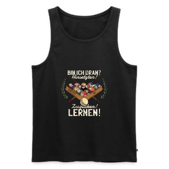 Billiards - Men's Premium Organic Tank Top - black - Front - Michal (187cm)
