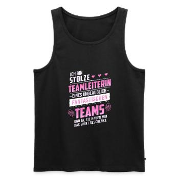 Stolze Teamleiterin Filialleiterin Geschenk Chefin - Männer Premium Bio Tank Top - Schwarz - Vorne - AI Model Male 178 light (178cm)