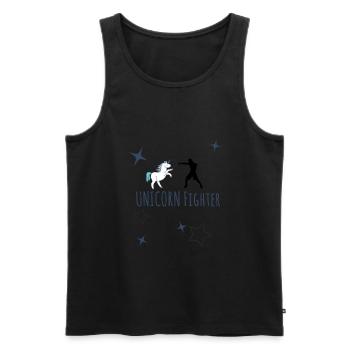 Unicorn Fighter vs Unicorn - Männer Premium Bio Tank Top - Schwarz - Vorne - Michal (187cm)
