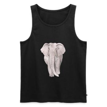 Grand éléphant - Débardeur bio Premium Homme - noir - Devant - AI Model Male 178 light (178cm)