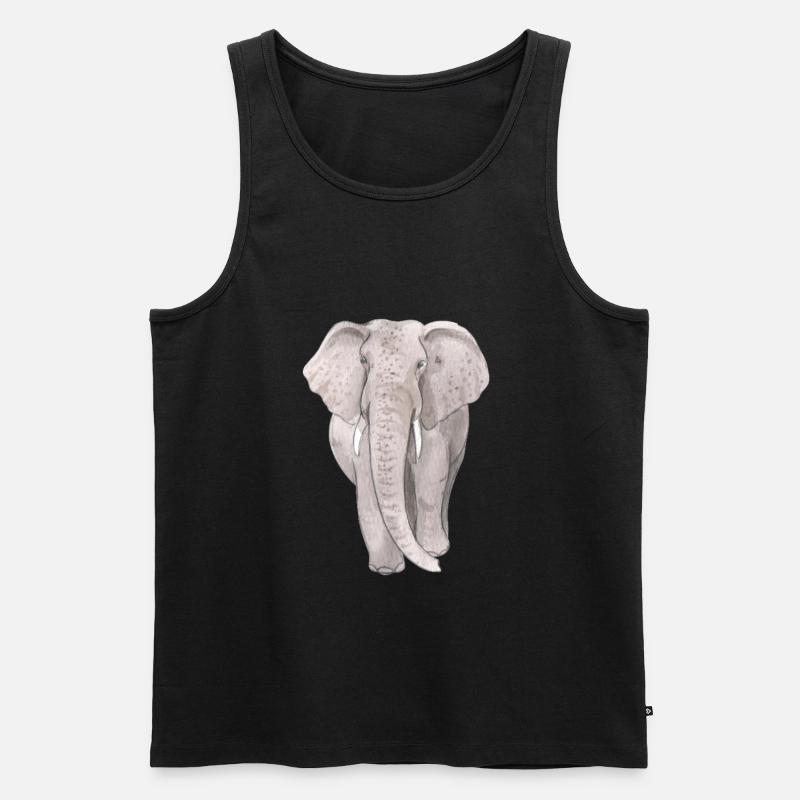 Großer Elefant - Männer Premium Bio Tank Top - Schwarz