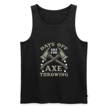 Freie Tage sind zum Axtwerfen da Funny Axtwerfer - Männer Premium Bio Tank Top - Schwarz - Vorne - Michal (187cm)