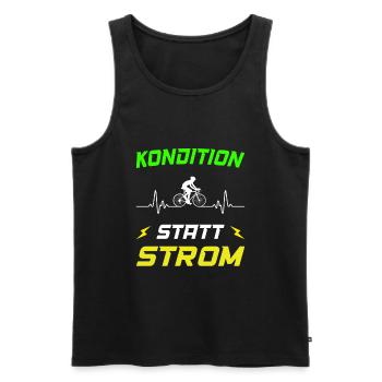 Kondition statt Strom Vintage Radfahrer - Männer Premium Bio Tank Top - Schwarz - Vorne - AI Model Male 178 light (178cm)