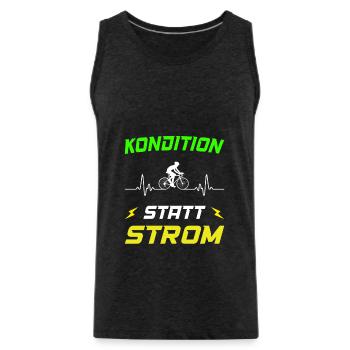 Kondition statt Strom Vintage Radfahrer - Männer Premium Bio Tank Top - Anthrazit - Vorne - Alexander (188cm)
