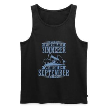 Zimmerer Geburtstag September Geburtsmonat - Männer Premium Bio Tank Top - Schwarz - Vorne - Michal (187cm)