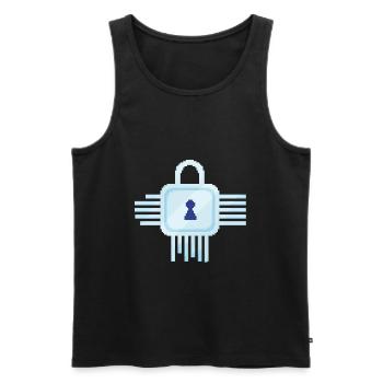 Retro Pixel IT Lock - Men's Premium Organic Tank Top - black - Front - AI Model Male 178 light (178cm)
