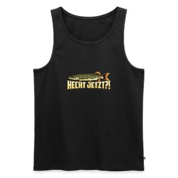 Hecht Jetzt Lustig Hecht Angler Fischer - Männer Premium Bio Tank Top - Schwarz - Vorne - Michal (187cm)