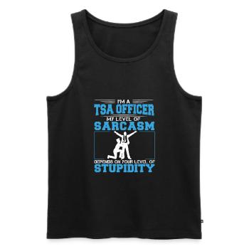 Lustiger Flughafen-Sarkasmus für einen - Männer Premium Bio Tank Top - Schwarz - Vorne - AI Model Male 178 light (178cm)