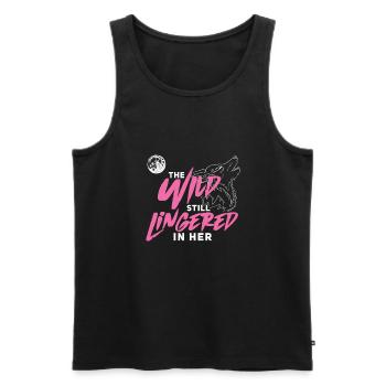 Wild Lady Wolf Howling For Vicious Female Alpha - Men's Premium Organic Tank Top - black - Front - AI Model Male 178 light (178cm)