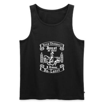 Abstand halten Lustiges Ritterspiel Lance Buhurt - Männer Premium Bio Tank Top - Schwarz - Vorne - AI Model Male 178 light (178cm)