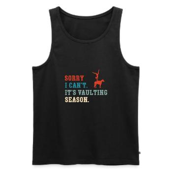 C'est la saison du saut Funny Horse Vaulting Girl - Débardeur bio Premium Homme - noir - Devant - Michal (187cm)