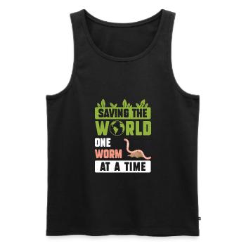 Save The World Humour Vermiculture Humour pour un - Débardeur bio Premium Homme - noir - Devant - Michal (187cm)