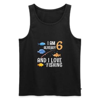 I Am Already 6 And I Love Fishing 6 Year Old 6th - Men's Premium Organic Tank Top - black - Front - Michal (187cm)