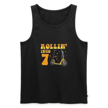 Rollin Into 7 Elektroroller 7. Geburtstag - Männer Premium Bio Tank Top - Schwarz - Vorne - Michal (187cm)