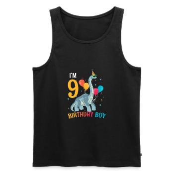 I'm 9 Birthday Boy Brachiosaurus 9 Year Old 9th - Männer Premium Bio Tank Top - Schwarz - Vorne - Michal (187cm)