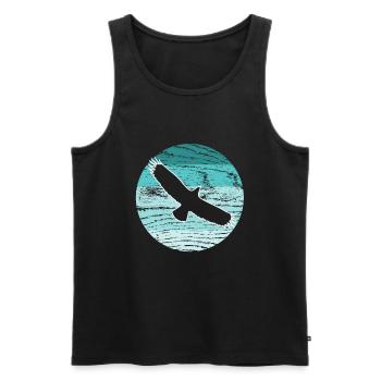Adler Steinadler Gebirge Berge Wandern - Männer Premium Bio Tank Top - Schwarz - Vorne - AI Model Male 178 light (178cm)
