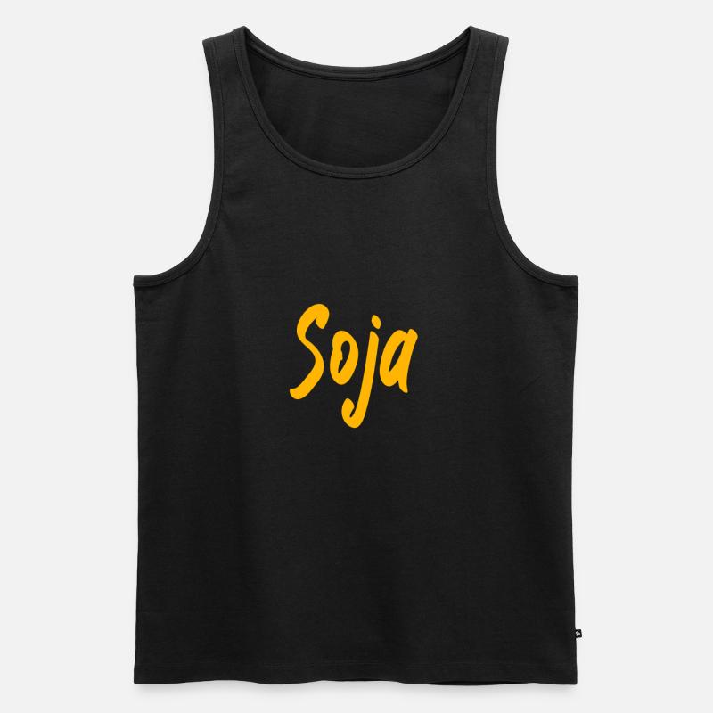 Soja Geschenk Geschenkidee Veggie Vegetarier - Männer Premium Bio Tank Top - Schwarz
