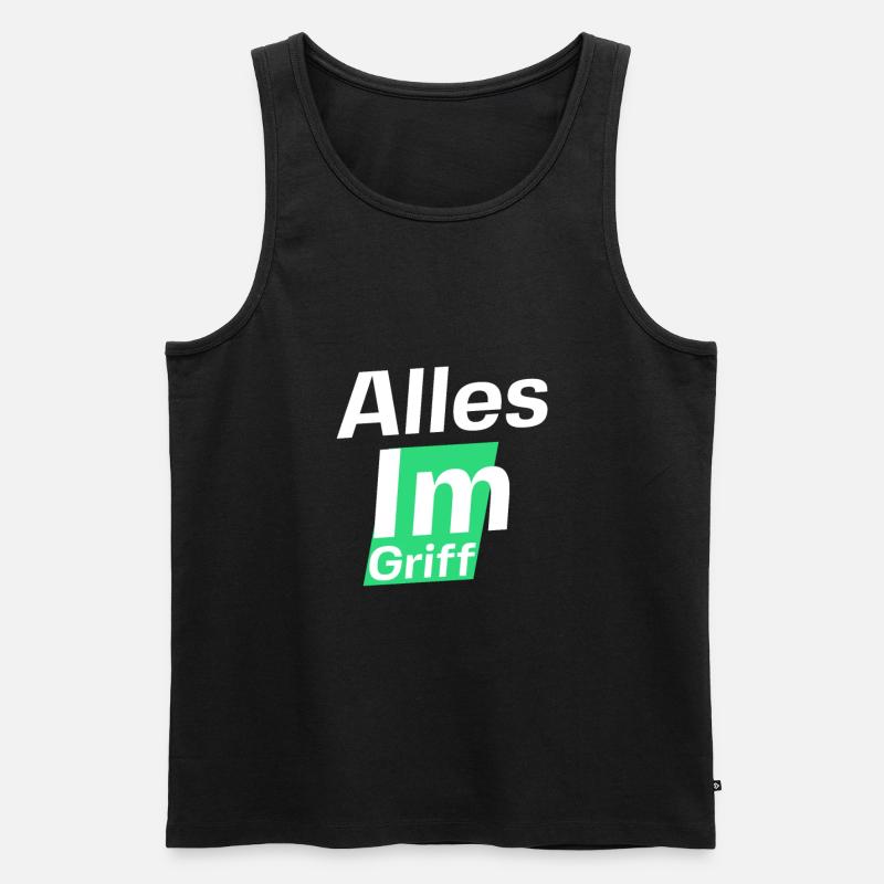 Alles im Griff mit Gott - Männer Premium Bio Tank Top - Schwarz