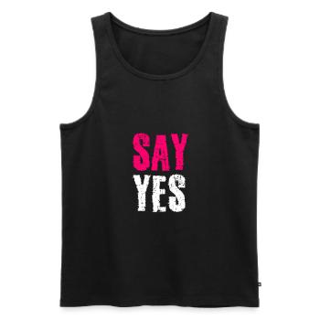 Say Yes marriage proposal - Men's Premium Organic Tank Top - black - Front - AI Model Male 178 light (178cm)