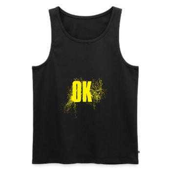 ok,Okay - Männer Premium Bio Tank Top - Schwarz - Vorne - AI Model Male 178 light (178cm)