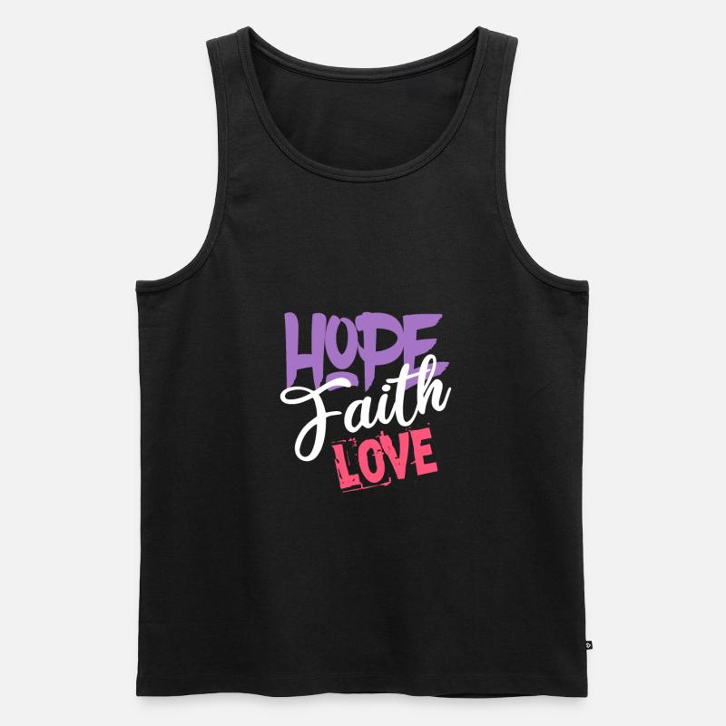 Hoffnung Glaube Liebe - Männer Premium Bio Tank Top - Schwarz