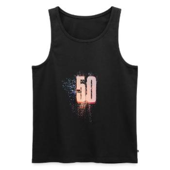 50 zahl - Männer Premium Bio Tank Top - Schwarz - Vorne - Michal (187cm)