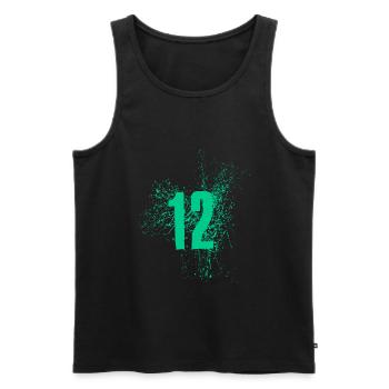 12 anniversaire 12 place numéro 12 cool élégant - Débardeur bio Premium Homme - noir - Devant - AI Model Male 178 light (178cm)