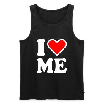 I love me - Männer Premium Bio Tank Top - Schwarz - Vorne - Michal (187cm)