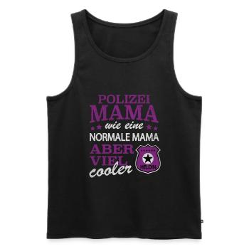Polizei Mama Mum Mutter Police Cop - Männer Premium Bio Tank Top - Schwarz - Vorne - Michal (187cm)