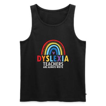 Enseignants de sensibilisation à la dyslexie et de dyslexie - Débardeur bio Premium Homme - noir - Devant - AI Model Male 178 light (178cm)