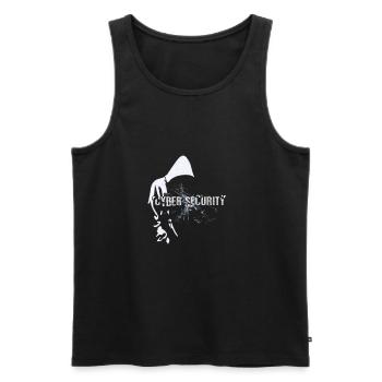 Cyber hacker, sécurité des t-shirts nerd freak bstyled - Débardeur bio Premium Homme - noir - Devant - AI Model Male 178 light (178cm)