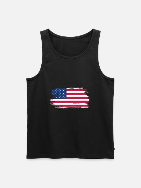 USA Flag Gift Idea - Men's Premium Organic Tank Top - black