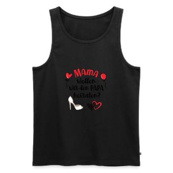 Demande en mariage Faire des idées de mariage - Débardeur bio Premium Homme - noir - Devant - Michal (187cm)