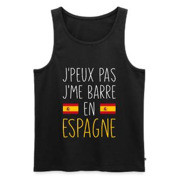 J'peux Pas J'me Barre En Espagne - Débardeur bio Premium Homme - noir - Devant - Michal (187cm)
