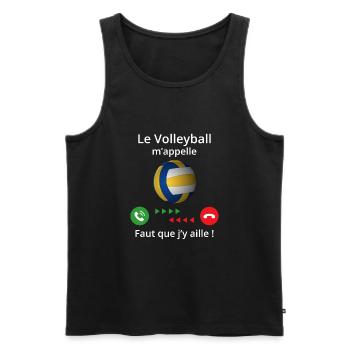 le volleyball m'appelle - Débardeur bio Premium Homme - noir - Devant - Michal (187cm)