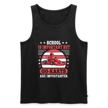 Go Kart Racing Born To Race Forced to go to School - Men's Premium Organic Tank Top - black - Front - AI Model Male 178 light (178cm)