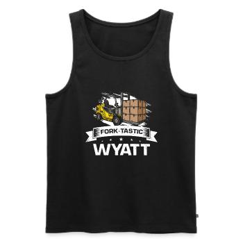 Forklift operator and forklift driver - Men's Premium Organic Tank Top - black - Front - Michal (187cm)