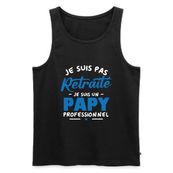 Je suis Pas Retraité je suis un Papy Professionnel - Débardeur bio Premium Homme - noir - Devant - Michal (187cm)