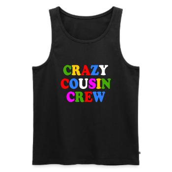 Crazy cousin crew - Men's Premium Organic Tank Top - black - Front - AI Model Male 178 light (178cm)
