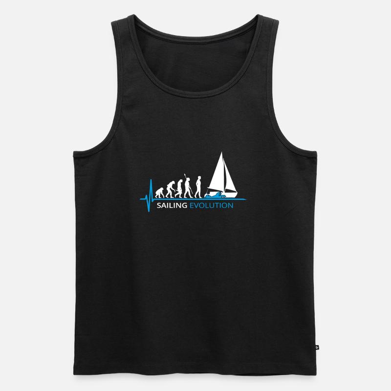 Segeln Evolution Segelboot Sailing - Männer Premium Bio Tank Top - Schwarz