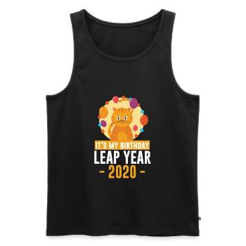 Es ist mein Geburtstags-Schaltjahr 2020. - Männer Premium Bio Tank Top - Schwarz - Vorne - AI Model Male 178 light (178cm)