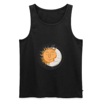 Lune et soleil - Débardeur bio Premium Homme - noir - Devant - Michal (187cm)