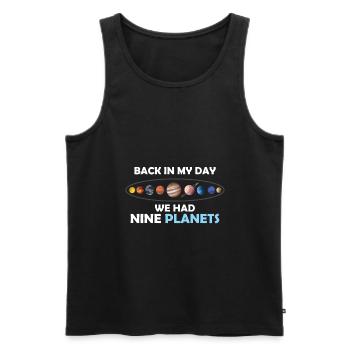 À mon époque, nous avions 9 planètes - Débardeur bio Premium Homme - noir - Devant - AI Model Male 178 light (178cm)