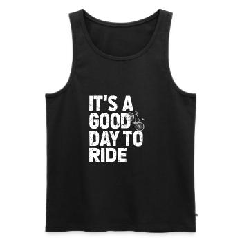 Bicycle Gift, Bike lover, It's A Good Day To Ride - Men's Premium Organic Tank Top - black - Front - Michal (187cm)