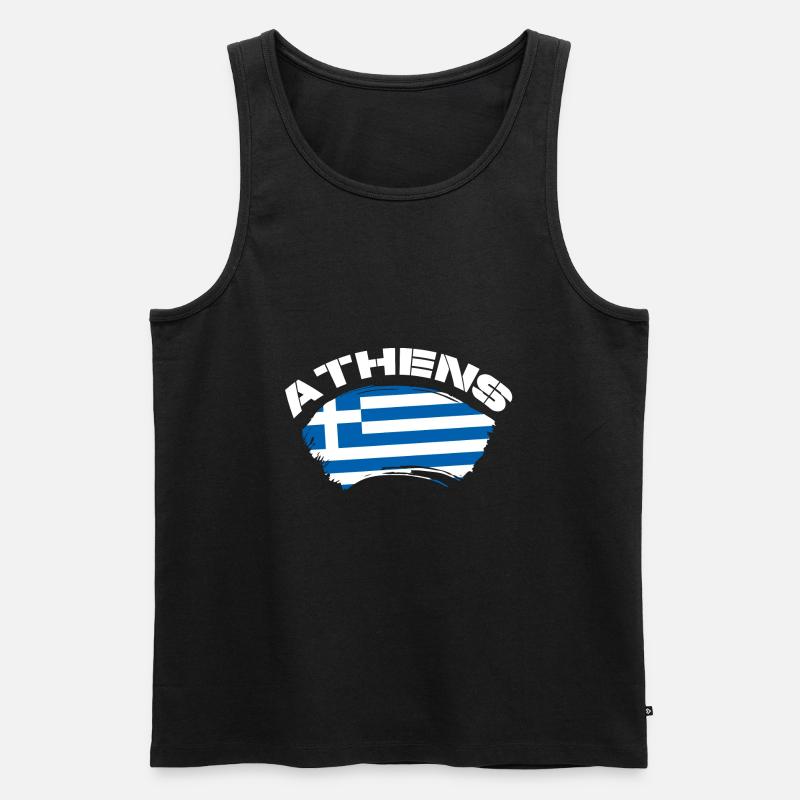 Athen - Männer Premium Bio Tank Top - Schwarz