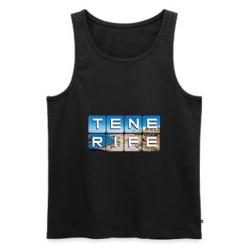Tenerife - Débardeur bio Premium Homme - noir - Devant - AI Model Male 178 light (178cm)
