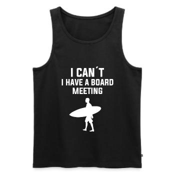 i cant't i have a board meeting - Men's Premium Organic Tank Top - black - Front - AI Model Male 178 light (178cm)