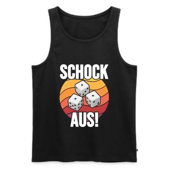 Schock Aus! Schocken Würfelspiel Trinkspiel - Männer Premium Bio Tank Top - Schwarz - Vorne - AI Model Male 178 light (178cm)