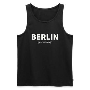 BERLIN - Débardeur bio Premium Homme - noir - Devant - Michal (187cm)